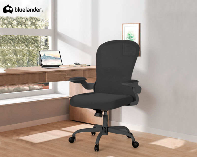 Silla de Oficina Negra Ajustable con Reposabraz... image number null