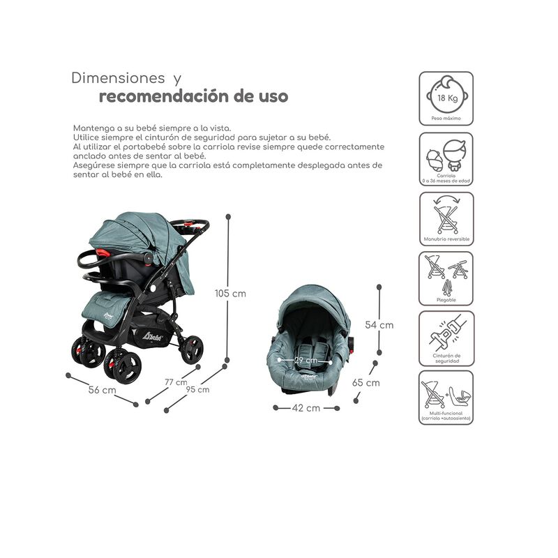 Travel System Elite D'bebe &mdash; Plegable Con Una M... image number null