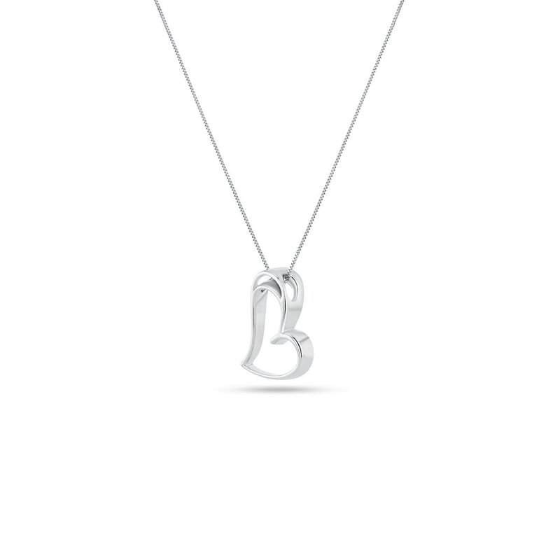 Dije Coraz&oacute;n Oro Blanco 14k Con Diamante image number null