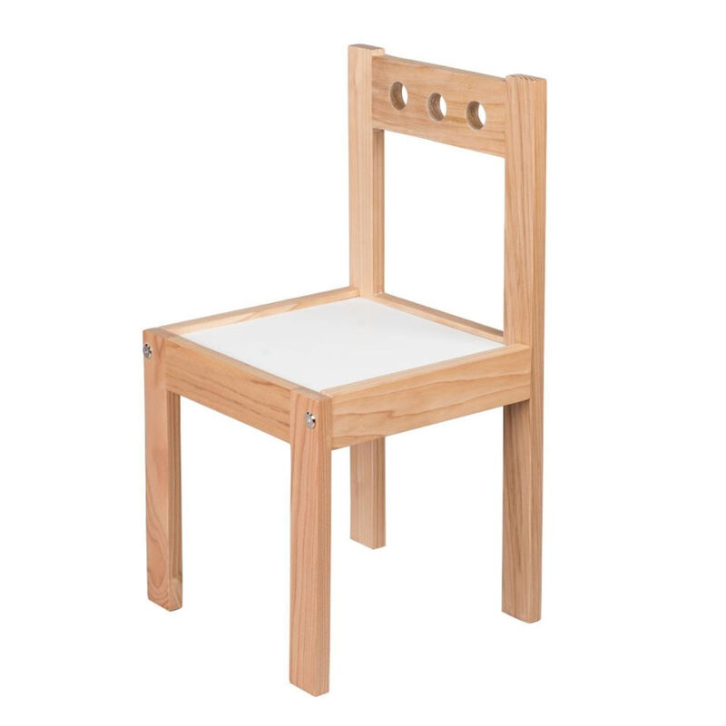 Silla Nórdica Blanca de Madera para Niños Peque... image number null