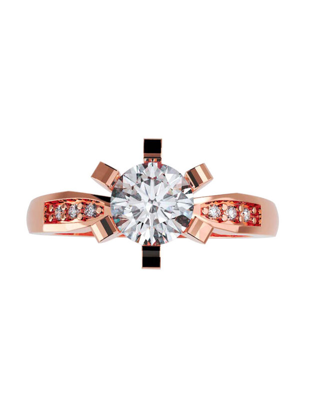 Anillo de Compromiso en Oro Rosa 10K con Circon... image number null