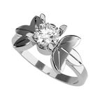 Anillo de Compromiso de 14K con Diamante de Laboratorio 0.50 CT F VS1 Talla 10.5 ORO BLANCO 14K&ndash; / FJ598-50-14W-LG-105