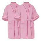 Juego 2 Batas De Baño Premium 100% Algodón Super Absorbente. Color Rosa Claro