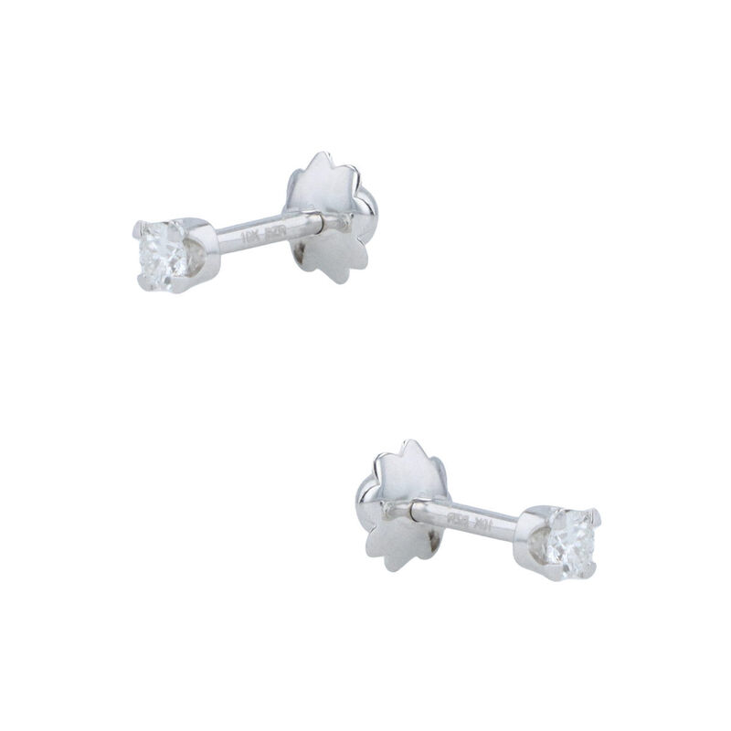 Broqueles Oro Blanco 10k Con 11pts De Diamante image number null