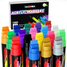 Rotulador Fansarriche, 15 Mm, Tama&ntilde;o Jumbo, Acr&iacute;lico, Resistente Al Agua, 18 Colores