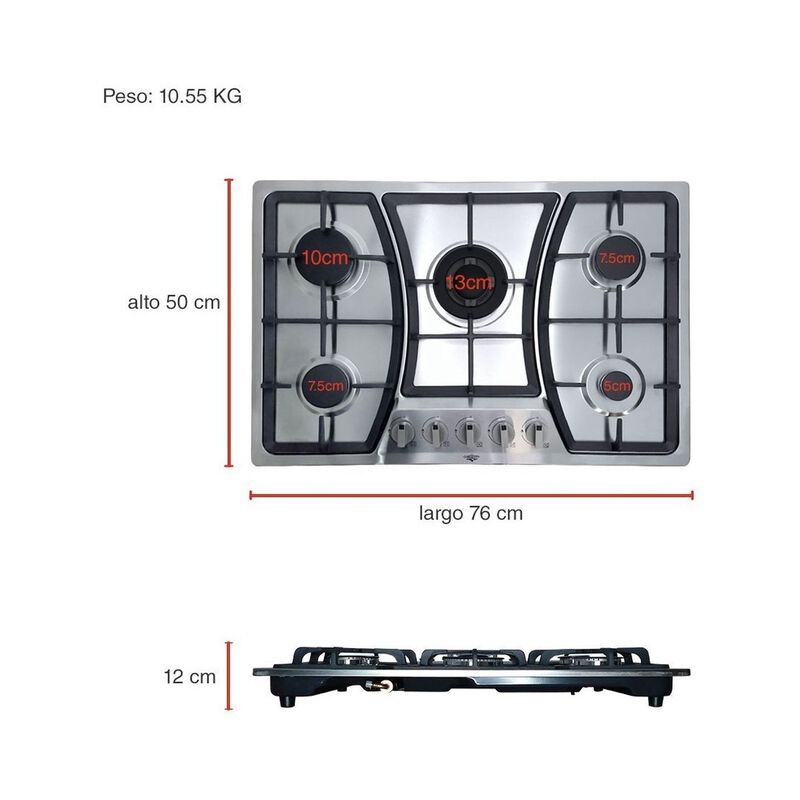 Parrilla Estufa Gas Lp Natural 5 Quemadores Ace... image number null