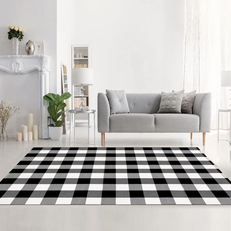 Alfombra Mubin 122 cm X 183 cm Blanco Y Negro C... image number null