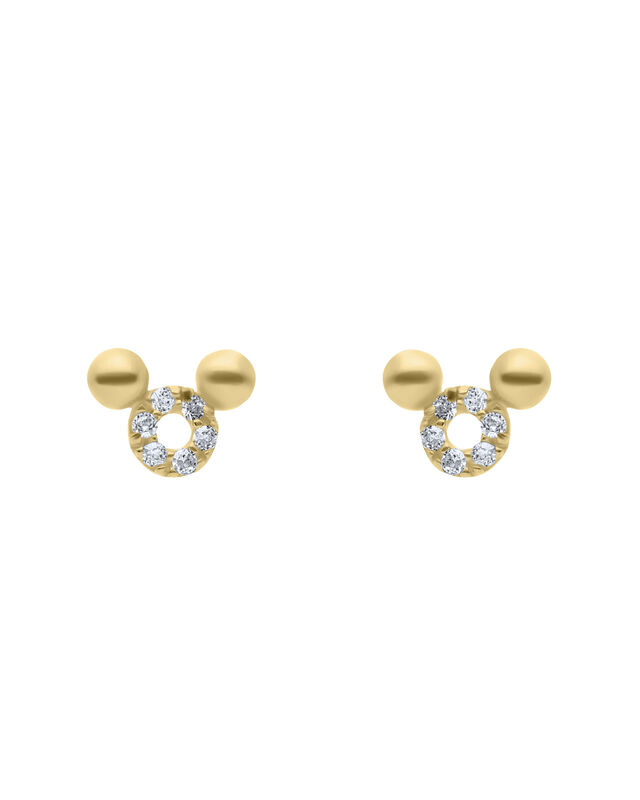 Broqueles De Oro Amarillo 14k Con Zirconias image number null