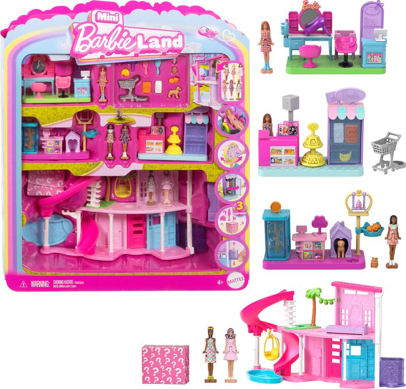 Set De Juego Barbie Mini Land Dreamhouse Con 4 ... image number null