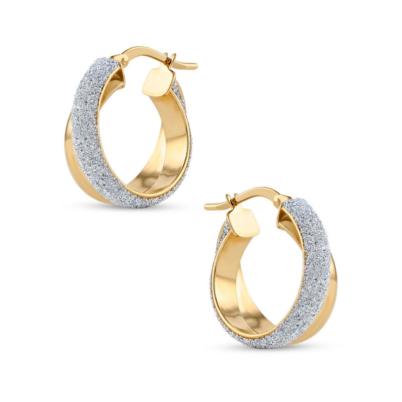 Arracadas Oro 14k Con Polvo De Diamante | Bizza... image number null