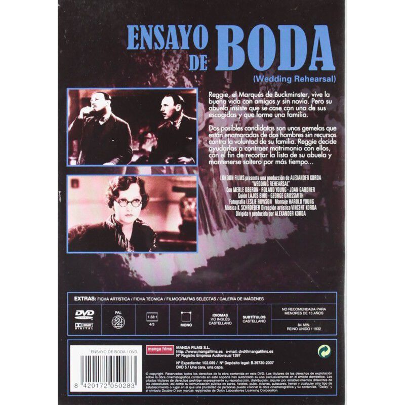 Ensayo De Boda [dvd] (1932) Wedding Rehearsal image number null