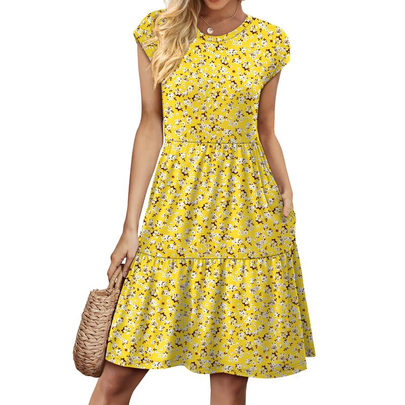 Vestido Boho Floral Wiholl - Mangas Tipo Capuch... image number null