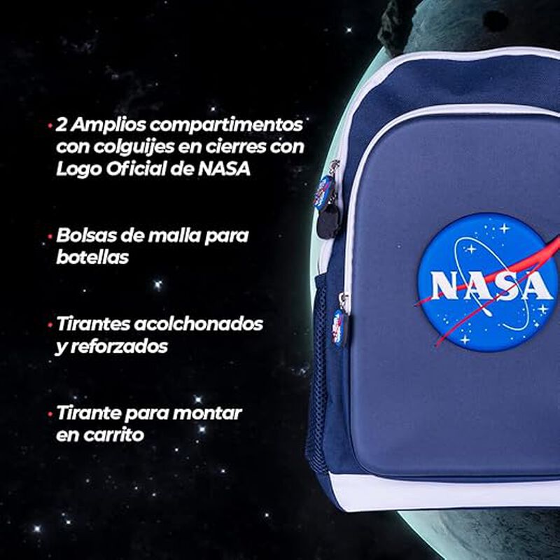TechZone Mochila Escolar NASA Logo 3D image number null