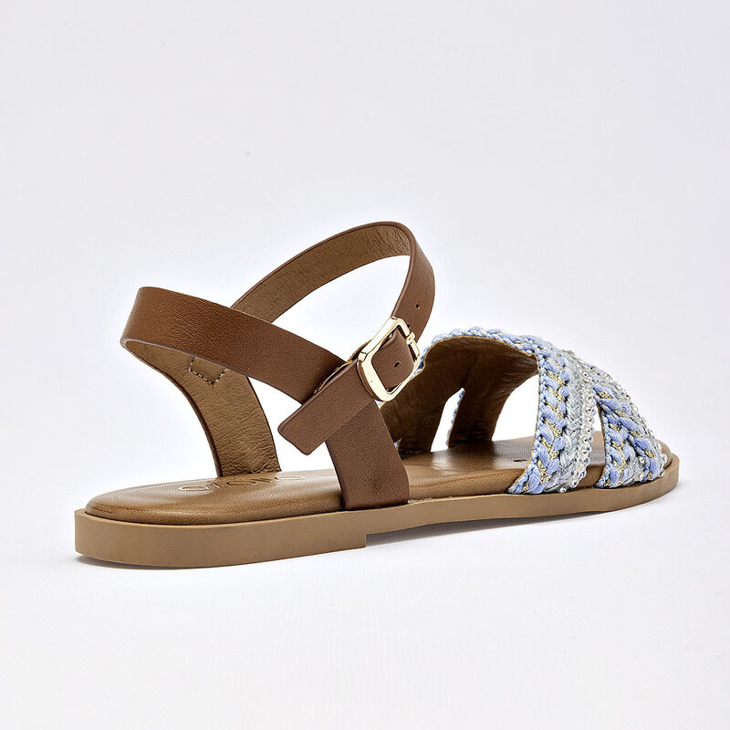 Capa De Ozono sandalia piso para mujer azul cam... image number null