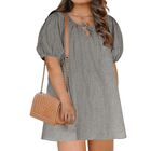Vestido Beautify Talla Grande Gingham Abullonadas Mini