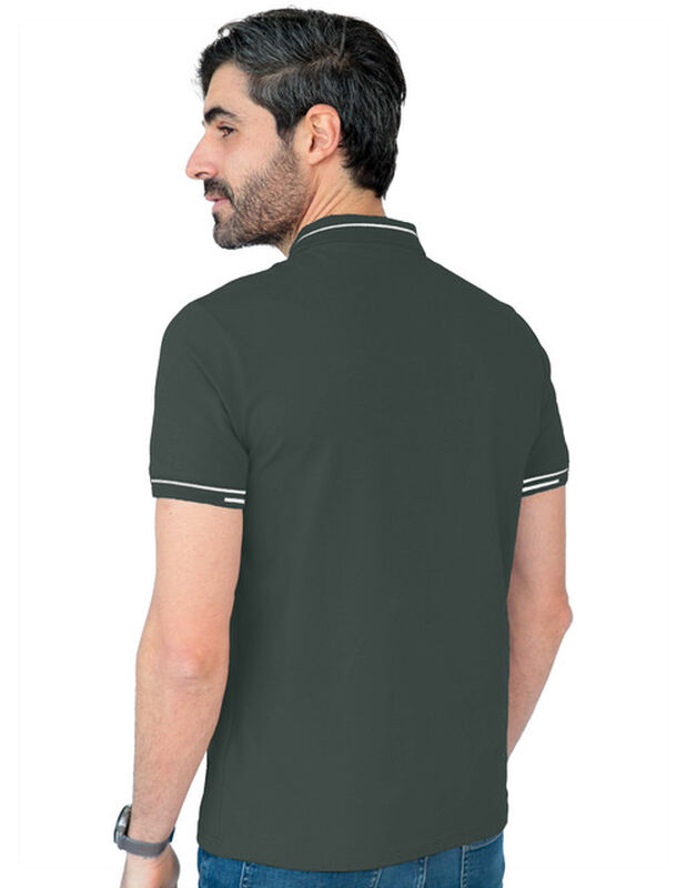 Playera Hombre Premium Cuello Con Cierre Verde ... image number null