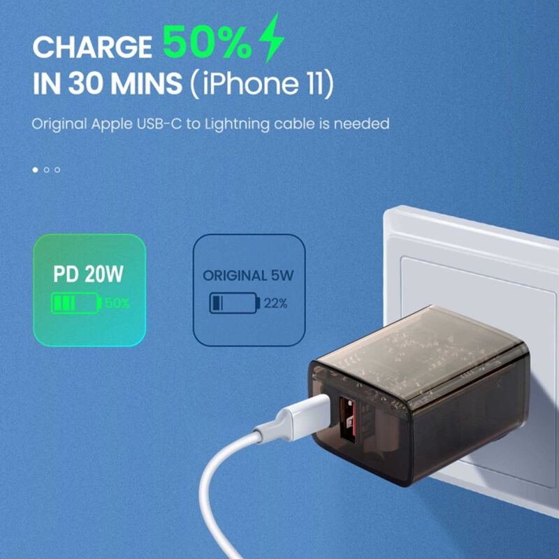 Cargador Ac Mybat Usb-c Pd 20w Usb-a Dual Unive... image number null