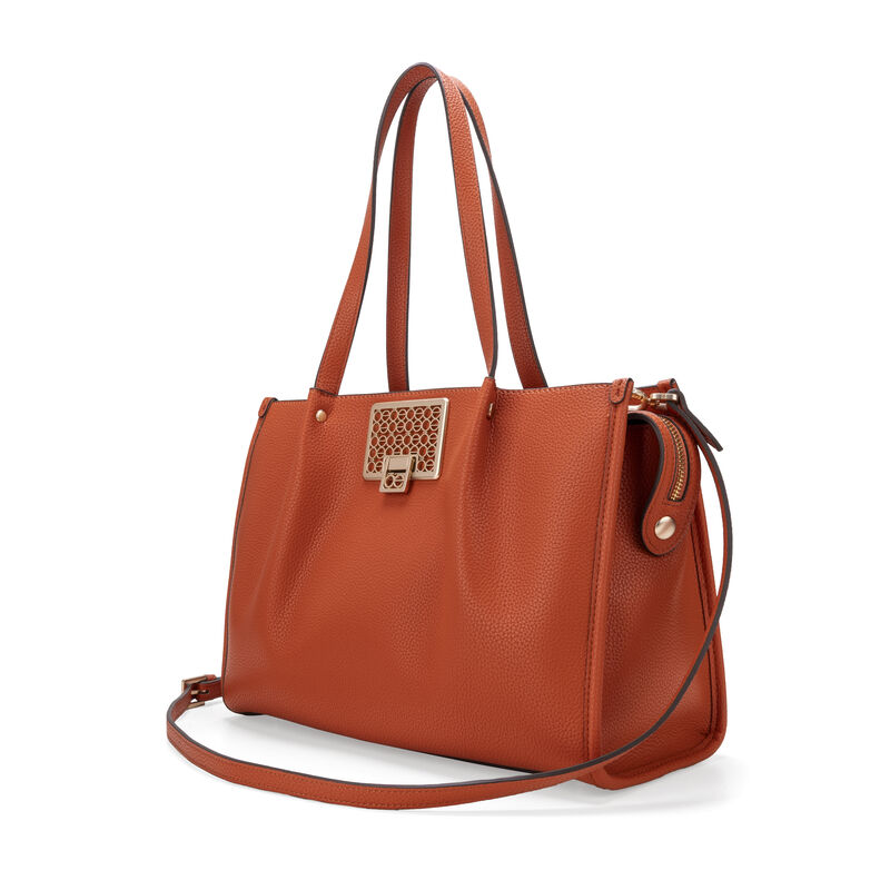 Bolsa Satchel Grande Con Herraje Color Naranja image number null