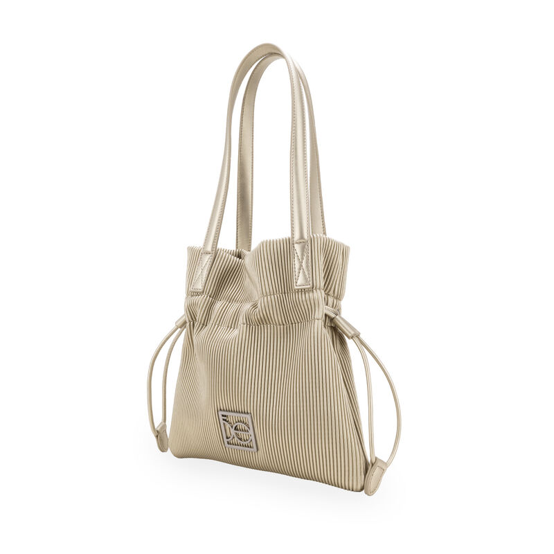 Bolsa Tote Grande Con Jareta Color Oro image number null