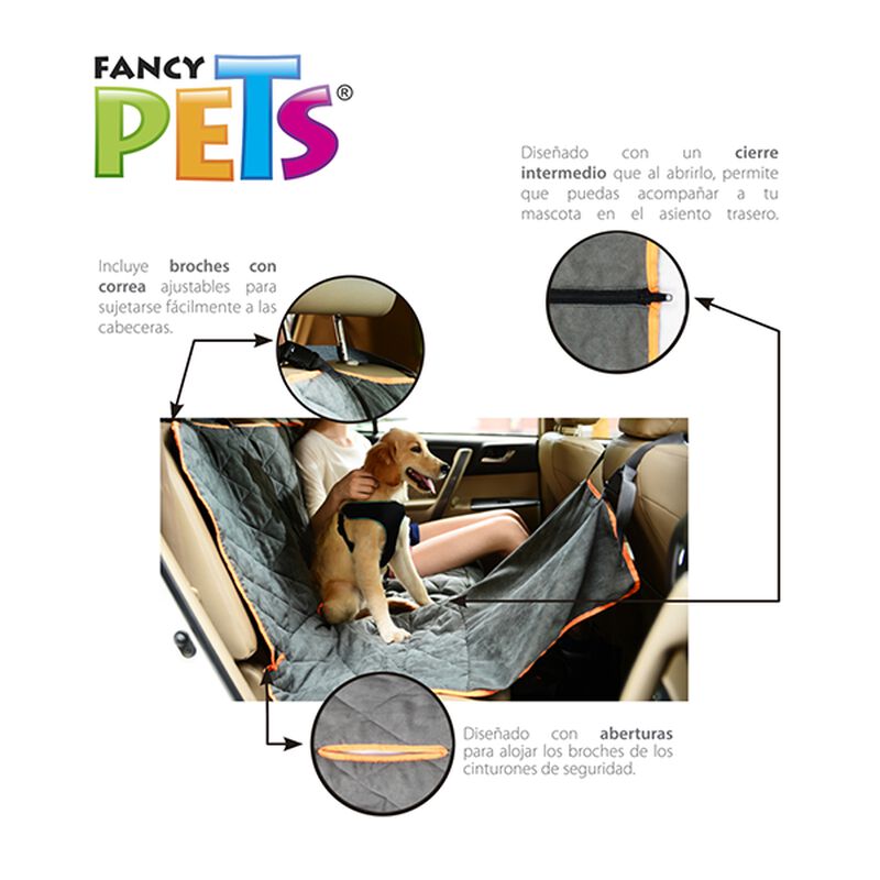 Fancy Pets Cubre Asientos De Tela Color Gris image number null