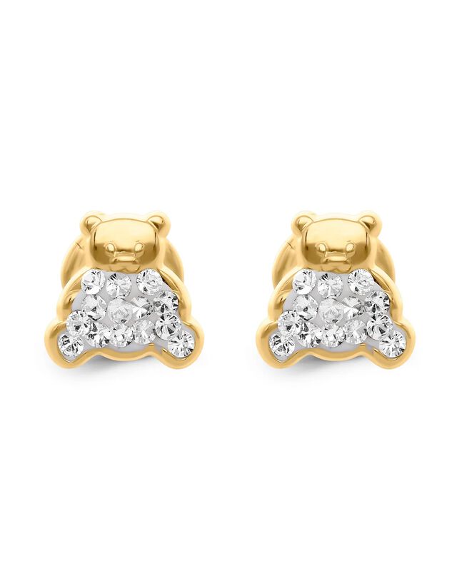 Broqueles De Osito En Oro Amarillo 14k Con Zirc... image number null