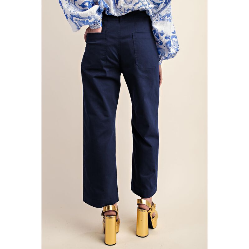 Pantalones Miduo Cintura Alta Pierna Recta Azul... image number null
