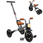 Triciclo 3 En 1 Para Ni&ntilde;os Con Bast&oacute;n, Bici Y Bicicleta De Balance Plegable Torreta Con Luz Soporta Hasta 25 Kg Gris