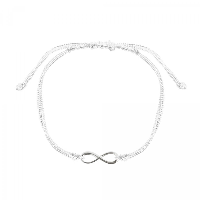 Pulsera De Hilo Blanco Ajustable Con Infinito D... image number null