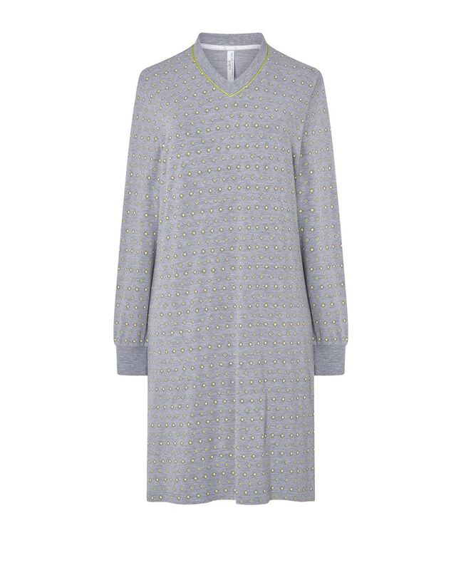 Camis&oacute;n Largo Estampado en Rombo Gris image number null