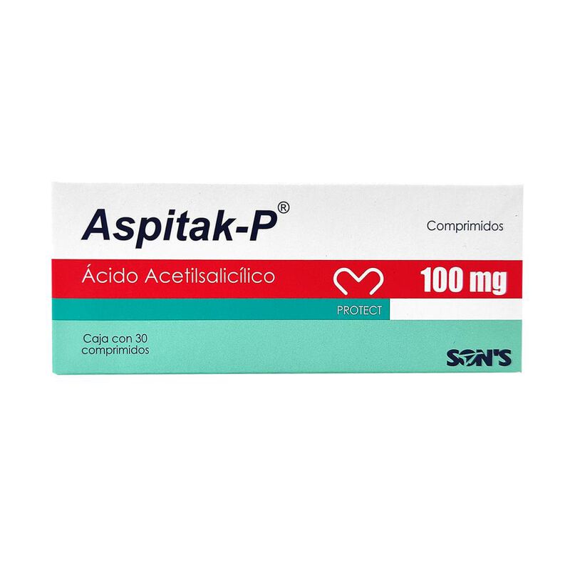 Aspitak-p Acido Acetilsalic&iacute;lico 100mg 30 Compr... image number null