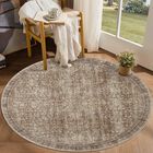 Alfombra Redonda Sasttie 183 cm Marr&oacute;n Oscuro Lavable