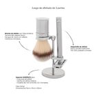Kit Afeitado Acero The Shaving Co. Rastrillo + Brocha + Base
