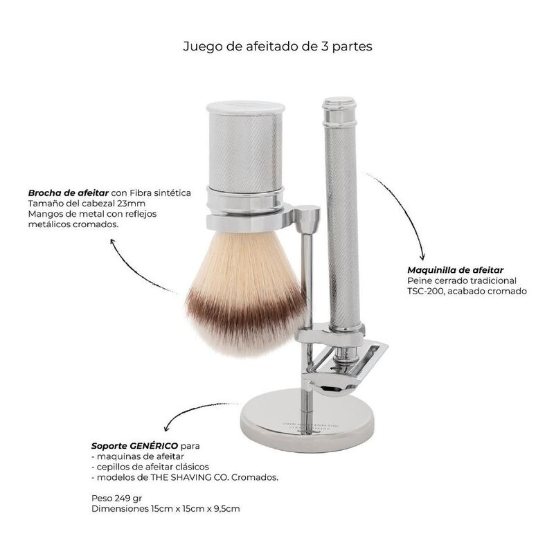 Kit Afeitado Acero The Shaving Co. Rastrillo + ... image number null