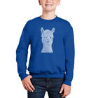 Sudadera De Cuello Redondo Word Art Para Ni&ntilde;o - Alpaca - Azul Rey