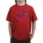 Camiseta Word Art Para Ni&ntilde;o - Coraz&oacute;n Del 4 De Julio - Rojo