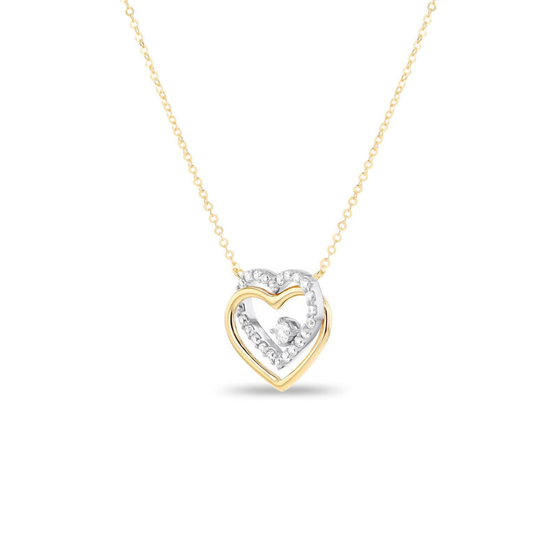 Gargantilla Coraz&oacute;n Bicolor Oro 10k Con Zirconi... image number null