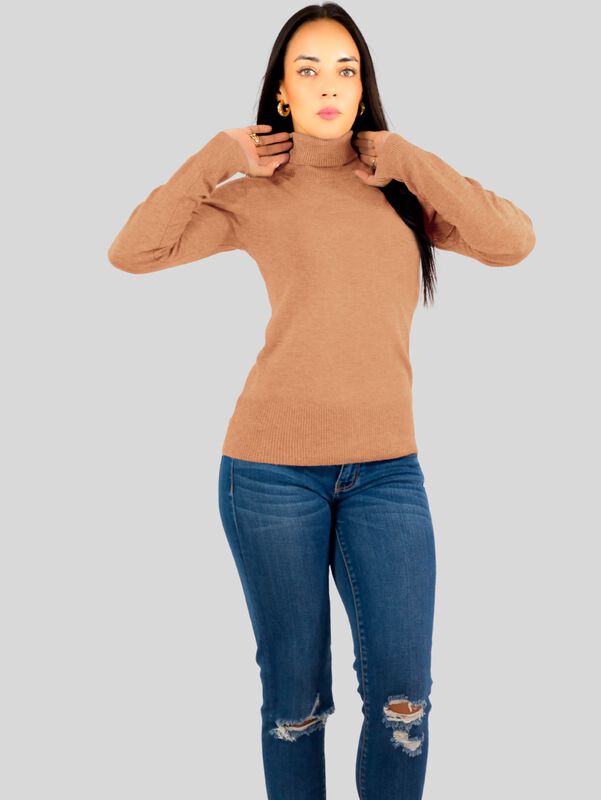 Sueter Mujer De Cuello Alto Suet 1023 Café Clar... image number null