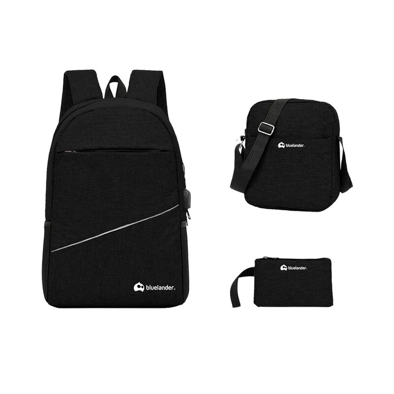 Mochila Antirrobo Negra 3 pzs Bluelander image number null