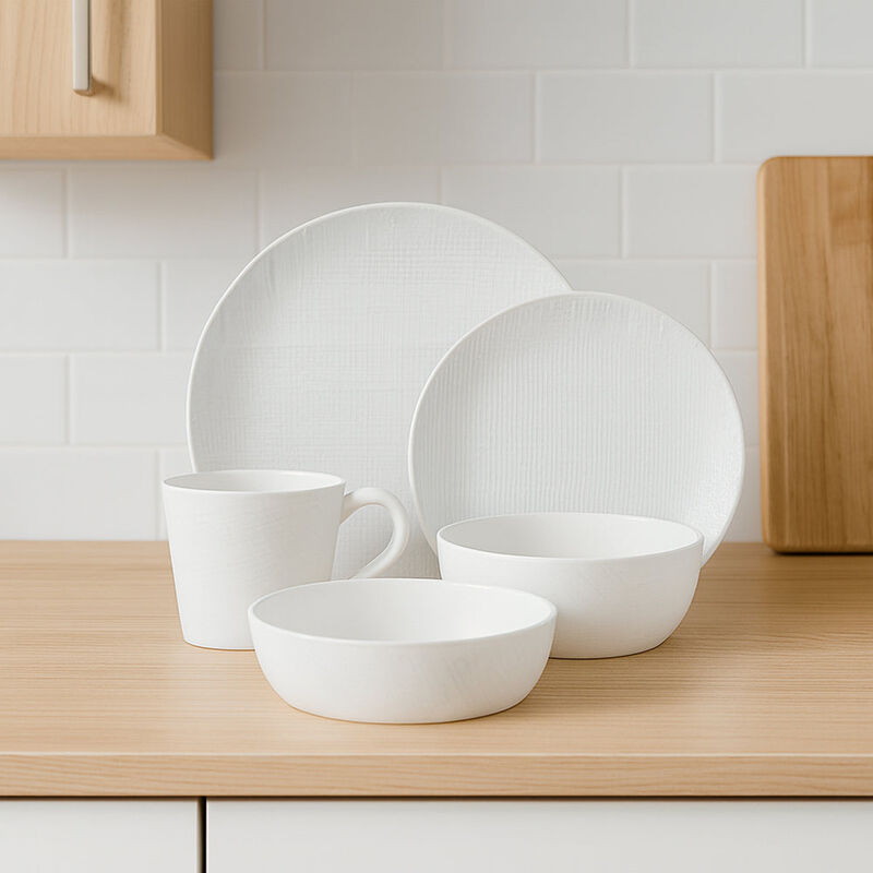 Vajilla Denim para 6 Personas - Cer&aacute;mica Blanca... image number null