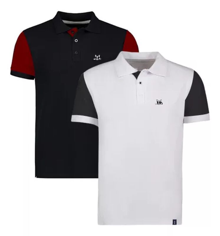 Polo De Hombre Manga Corta Algodon Contraste Mo... image number null