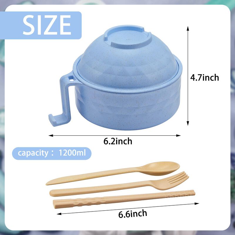 Cocinador De Ramen Romooa 940 ml Azul Claro Con... image number null
