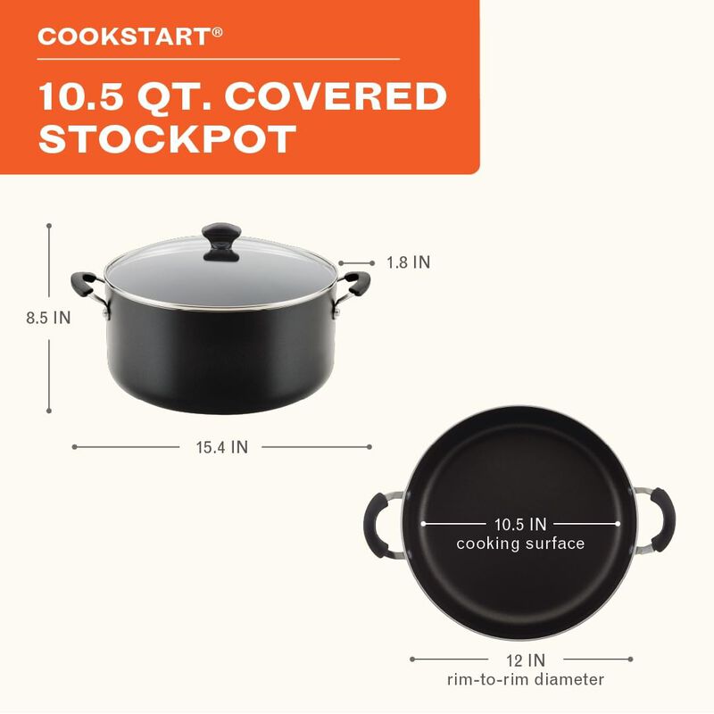 Olla Farberware Antiadherente 10,5L Negra con T... image number null