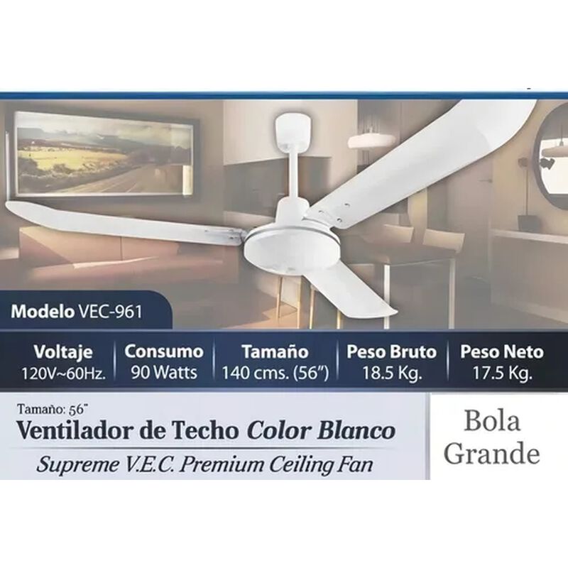 Ventilador de techo Supreme VEC VEC-961 con 3 p... image number null