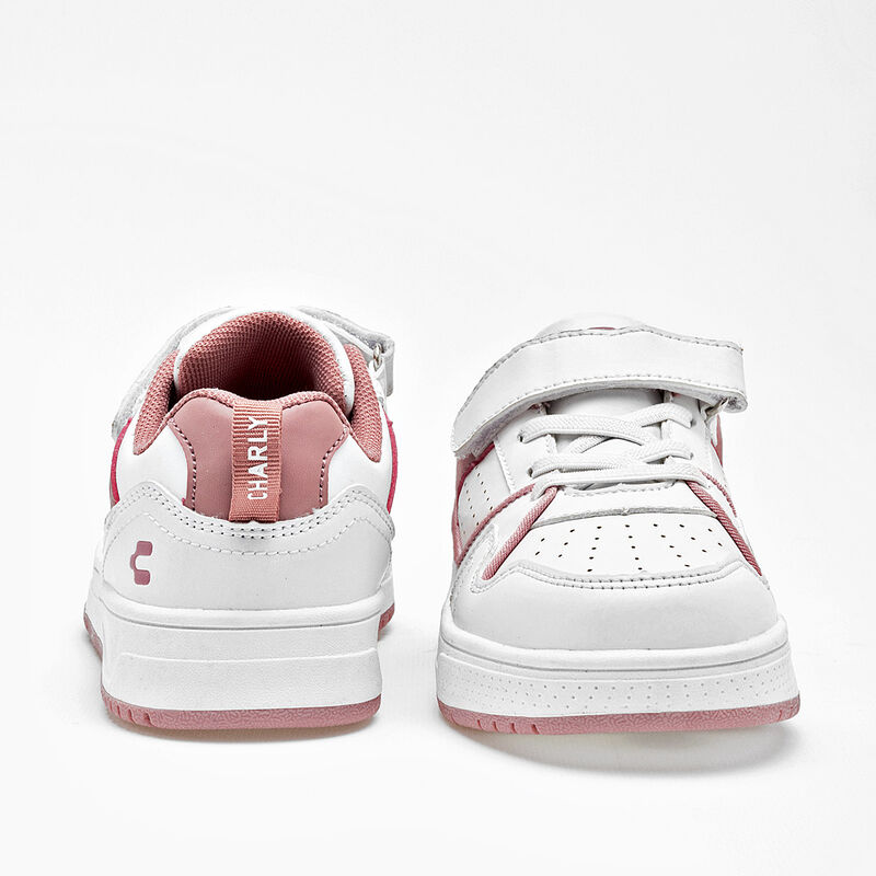 Charly Tenis Para Preescolar Ni&ntilde;a Blanco Rosa C... image number null
