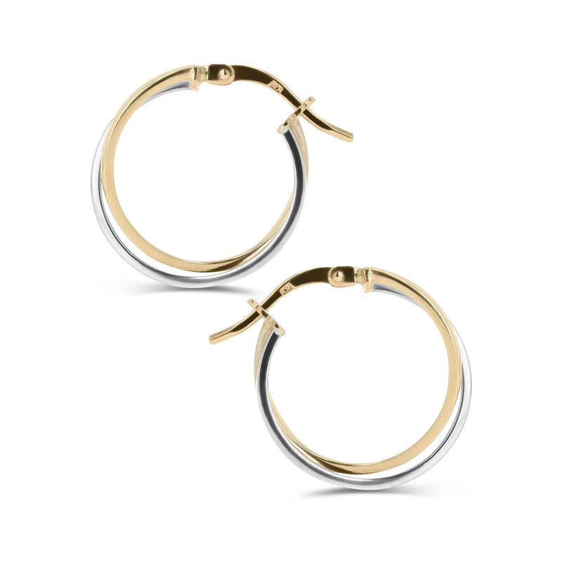 Arracadas Bicolor Oro 10k 15mm | Joyer&iacute;as Bizza... image number null