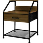 Mueble Buro Comoda Mesa Noche Balda 1 Cajon Moderno Cafe Oscuro