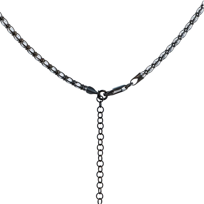 Cadena Plata Gris 925 Con Piedras De Color image number null