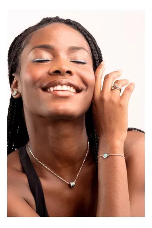 COLLAR DE TUBO WEWA COLOR BLANCO CON ZIRCONIAS image number null