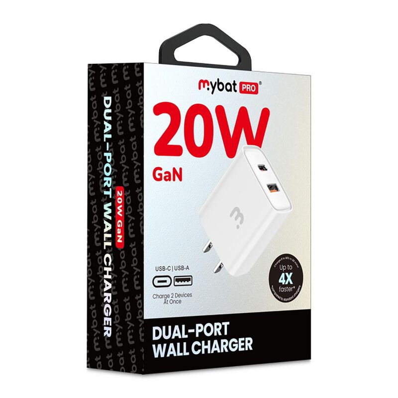 Cargador r&aacute;pido MYBAT 20W dual USB-C USB-A Univ... image number null