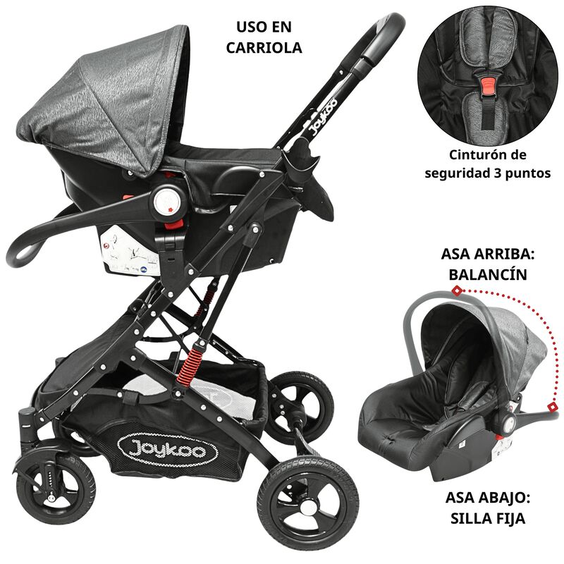 Carriola para Beb&eacute; con Portabeb&eacute; Reversible Con... image number null